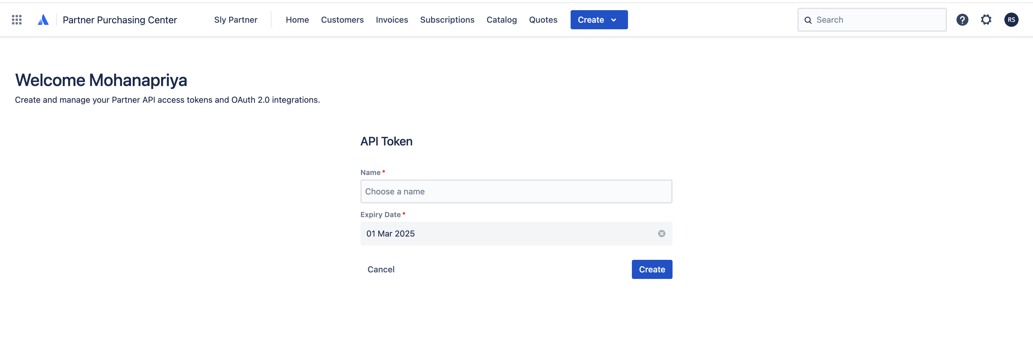 Create api token