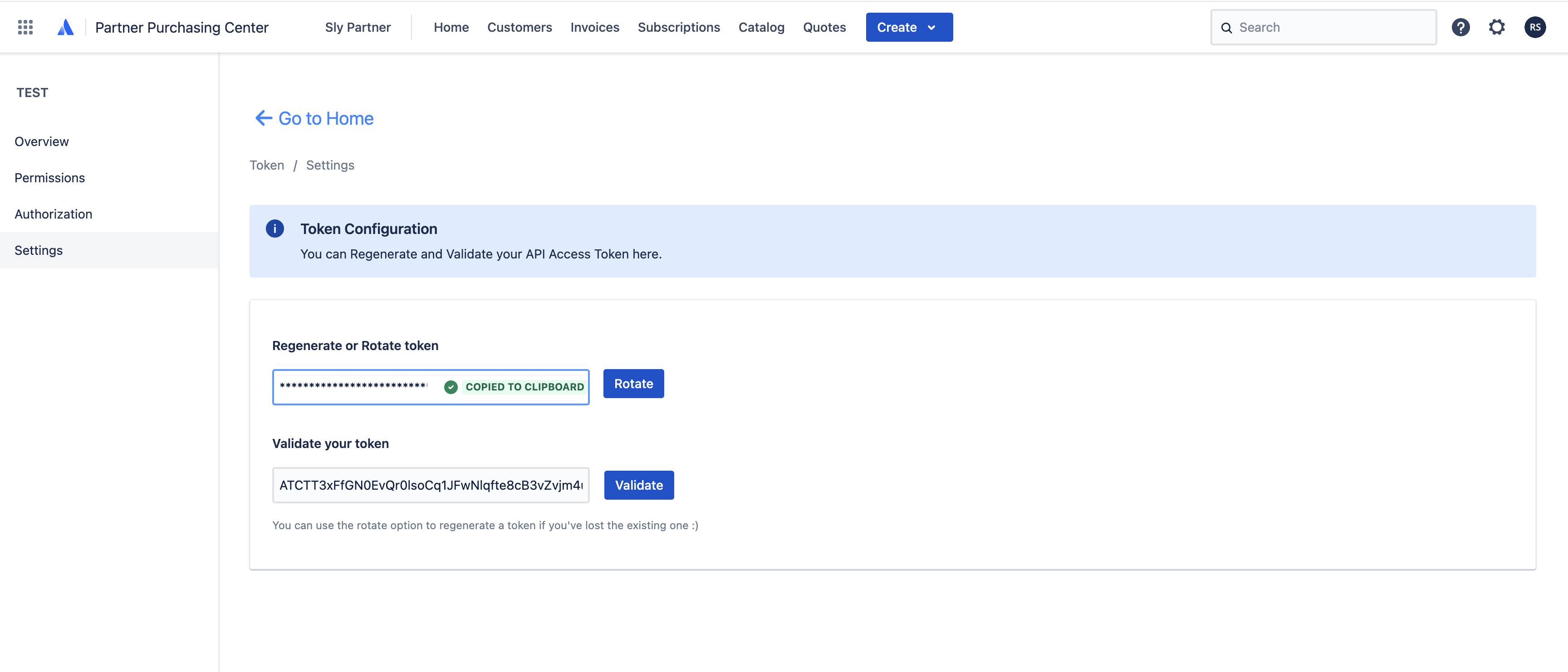 Rotate api token