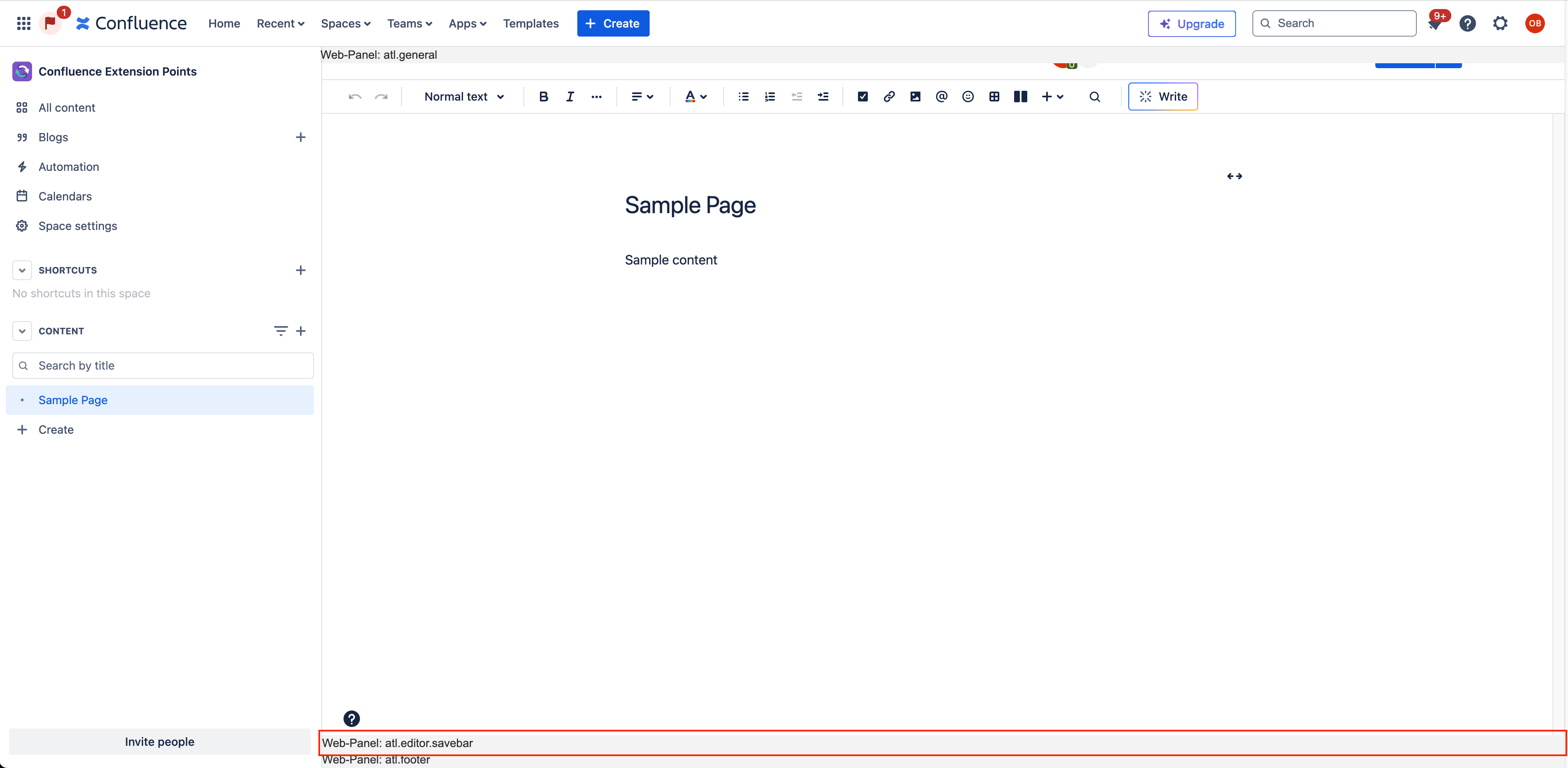 Editor Save Bar Panel