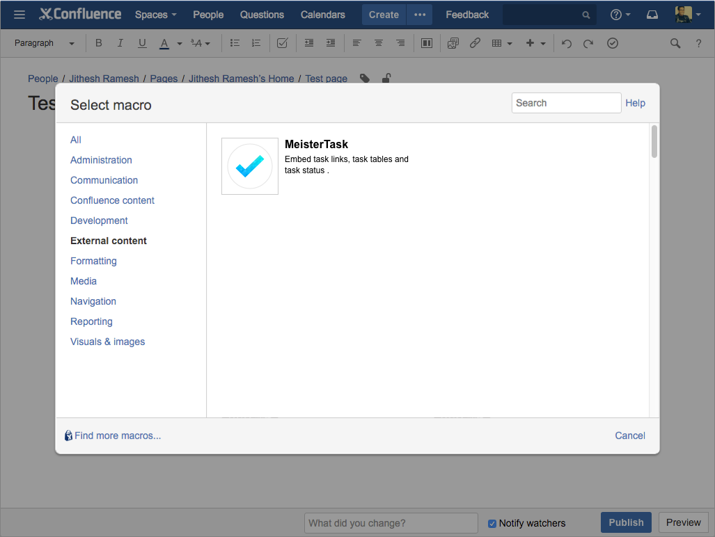 select macro dialog